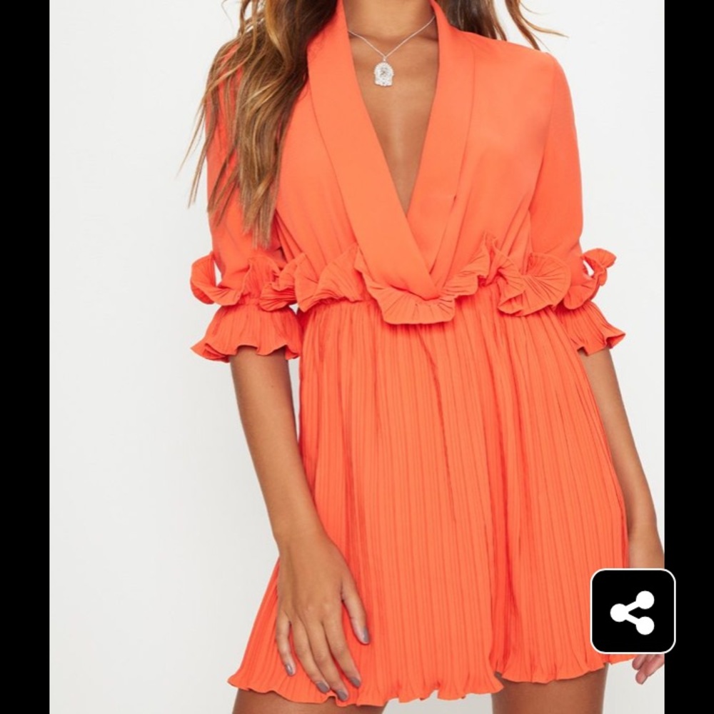 Pretty little thing coral skater dress US 6